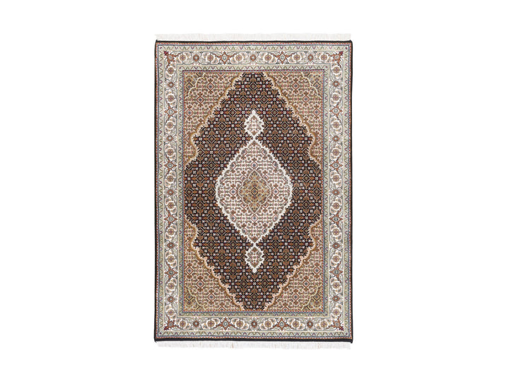 3'10" x 6'0" New Hand Knotted Black Wool Rectangle Oriental Rug - MOA10262619