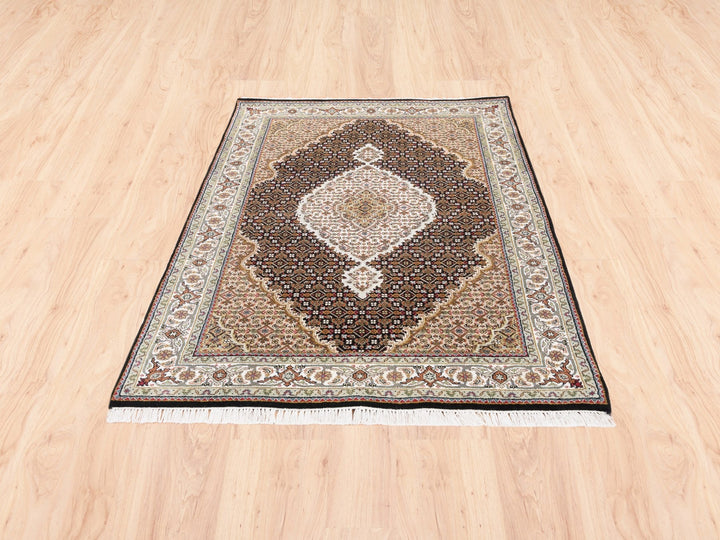 3'10" x 6'0" New Hand Knotted Black Wool Rectangle Oriental Rug - MOA10262619