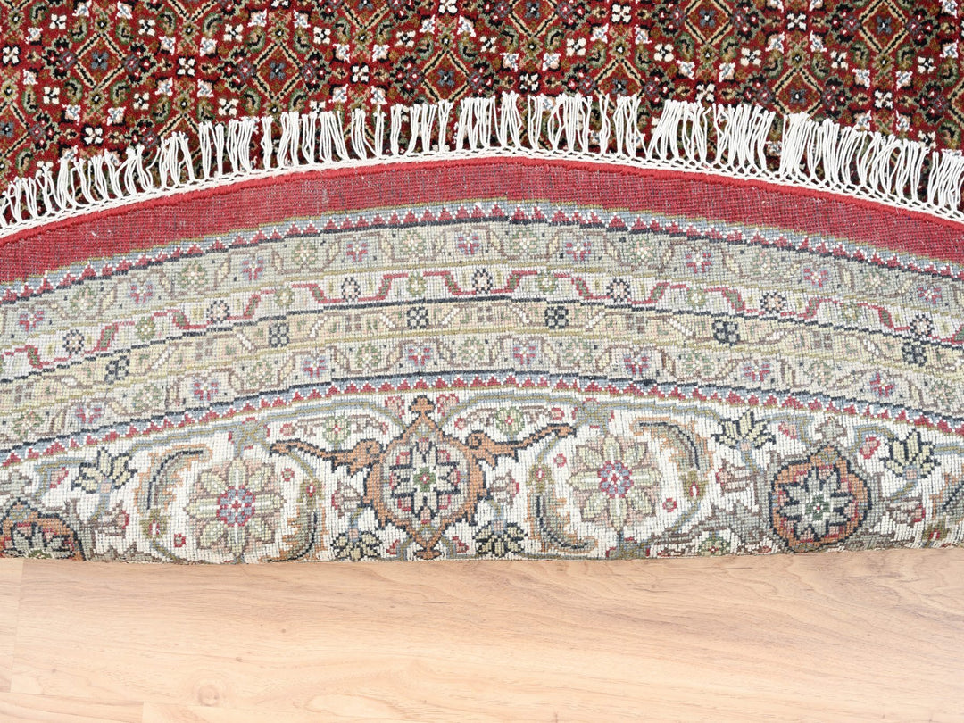 9'10" x 9'10" New Hand Knotted Red Wool Round Oriental Rug - MOA10262633