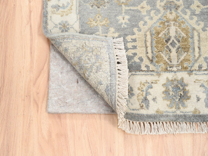 2'8" x 17'10" New Hand Knotted Grey Wool Runner Oriental Rug - MOA10262646