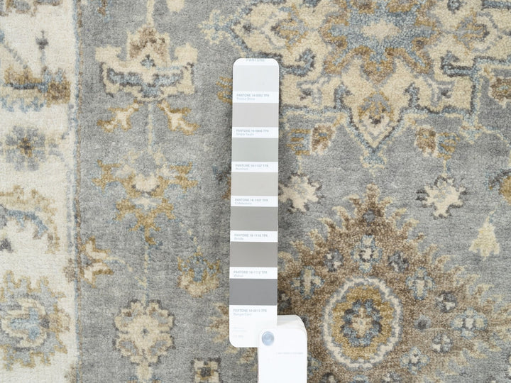2'8" x 17'10" New Hand Knotted Grey Wool Runner Oriental Rug - MOA10262646