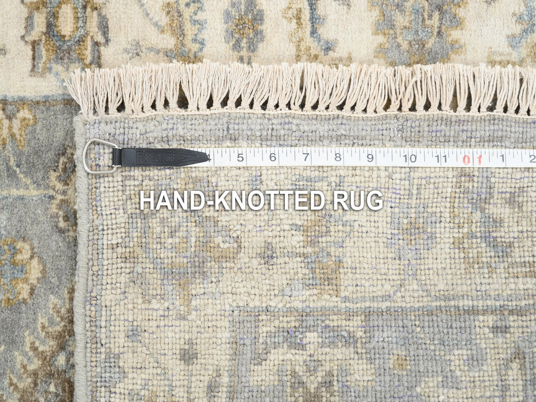 2'8" x 17'10" New Hand Knotted Grey Wool Runner Oriental Rug - MOA10262646