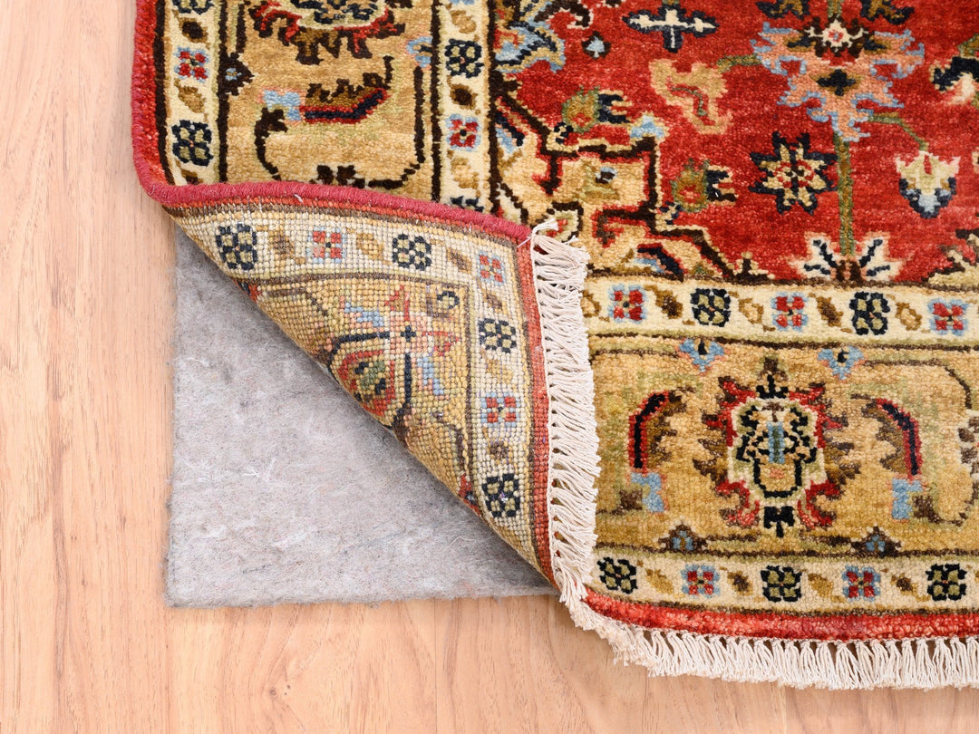 4'1" x 6'0" New Hand Knotted Red Wool Rectangle Oriental Rug - MOA10262651