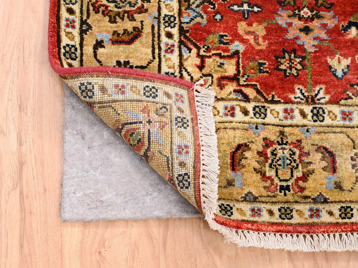 4'1" x 6'0" New Hand Knotted Red Wool Rectangle Oriental Rug - MOA10262651