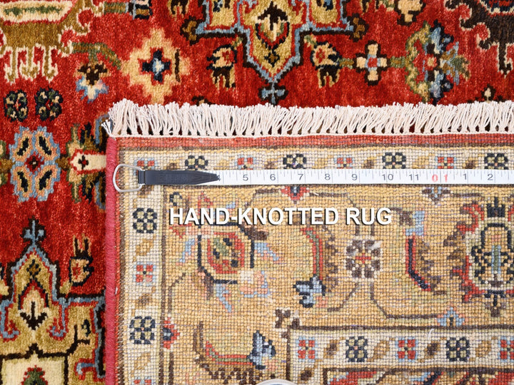 4'1" x 6'0" New Hand Knotted Red Wool Rectangle Oriental Rug - MOA10262651