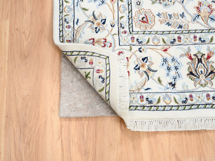 5'9" x 5'9" New Hand Knotted Ivory Wool Square Oriental Rug - MOA10262789