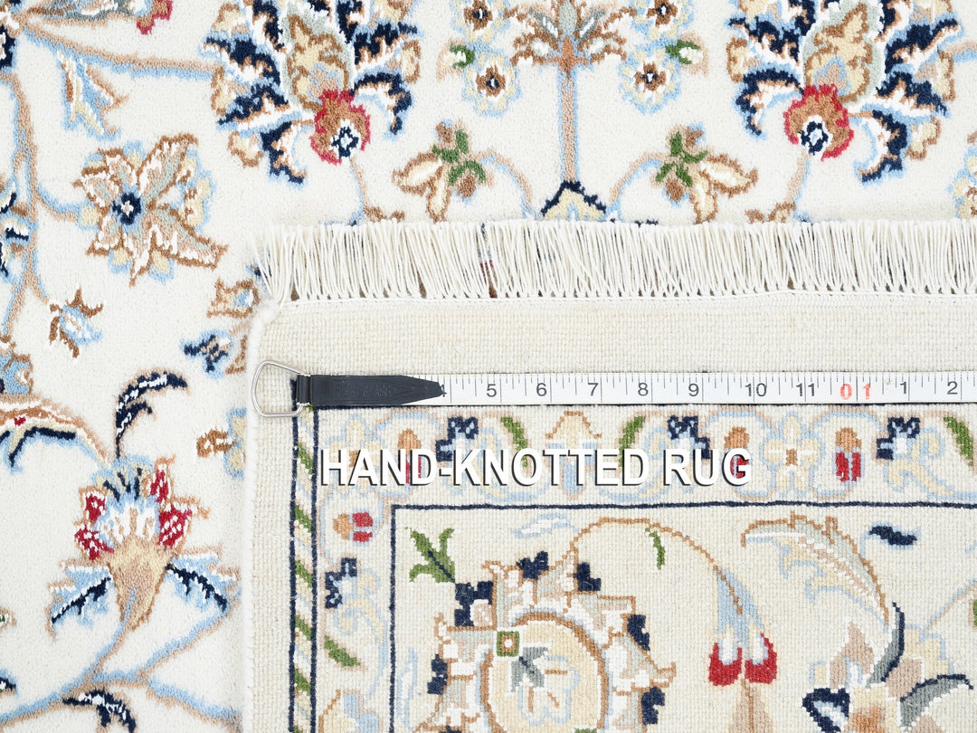 5'9" x 5'9" New Hand Knotted Ivory Wool Square Oriental Rug - MOA10262789