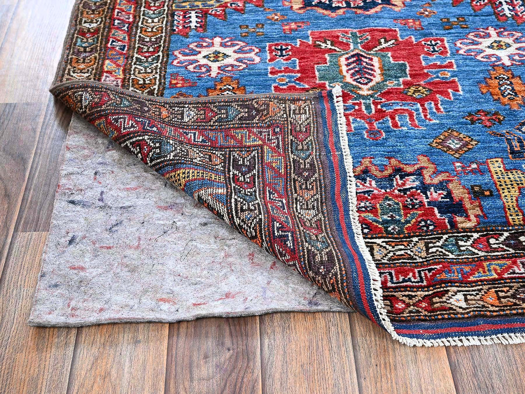 2'11" x 4'6" New Hand Knotted Blue Wool Rectangle Oriental Rug - MOA102627