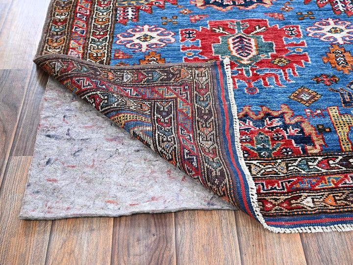 2'11" x 4'6" New Hand Knotted Blue Wool Rectangle Oriental Rug - MOA102627