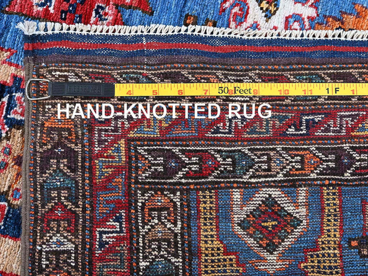 2'11" x 4'6" New Hand Knotted Blue Wool Rectangle Oriental Rug - MOA102627