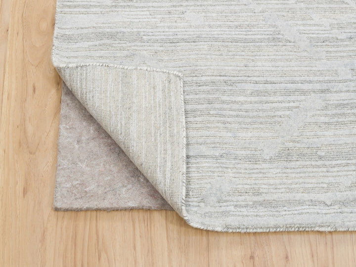 9'0" x 12'0" New Hand Knotted Grey Wool Rectangle Oriental Rug - MOA10262890