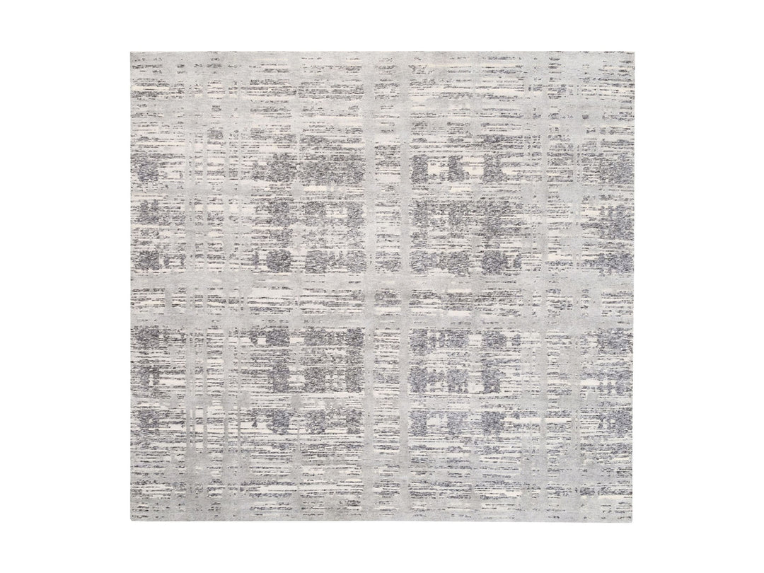 8'0" x 8'0" New Hand Knotted Grey Wool Square Oriental Rug - MOA10262892