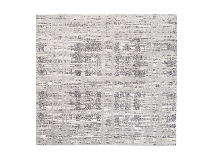 8'0" x 8'0" New Hand Knotted Grey Wool Square Oriental Rug - MOA10262892