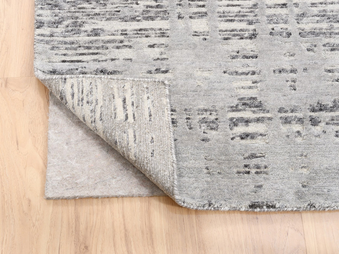 8'0" x 8'0" New Hand Knotted Grey Wool Square Oriental Rug - MOA10262892