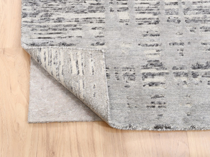 8'0" x 8'0" New Hand Knotted Grey Wool Square Oriental Rug - MOA10262892