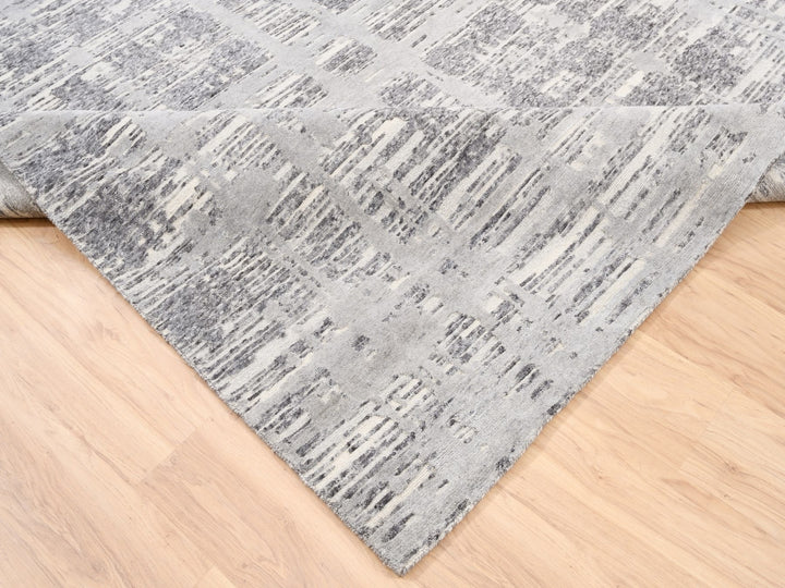 8'0" x 8'0" New Hand Knotted Grey Wool Square Oriental Rug - MOA10262892