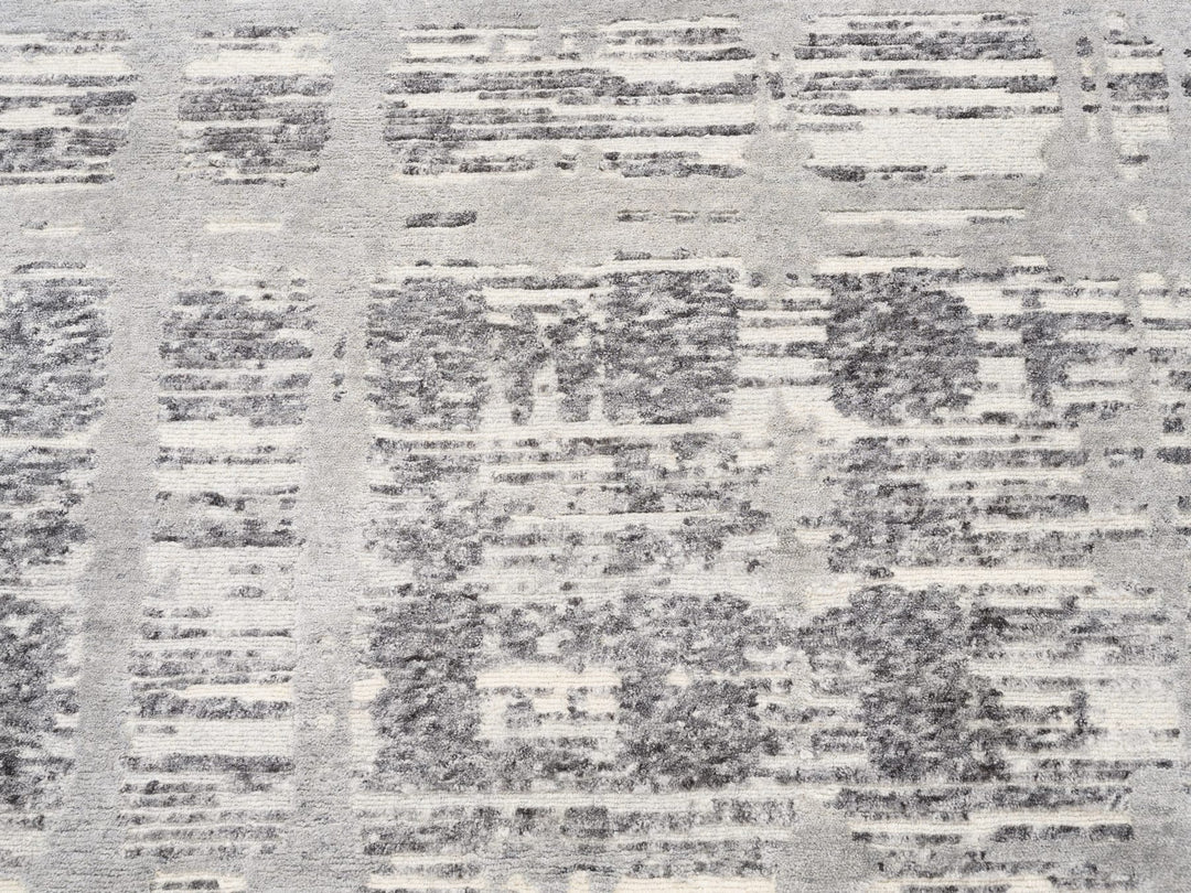 8'0" x 8'0" New Hand Knotted Grey Wool Square Oriental Rug - MOA10262892