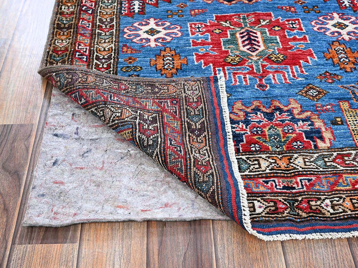 2'10" x 4'6" New Hand Knotted Blue Wool Rectangle Oriental Rug - MOA102628