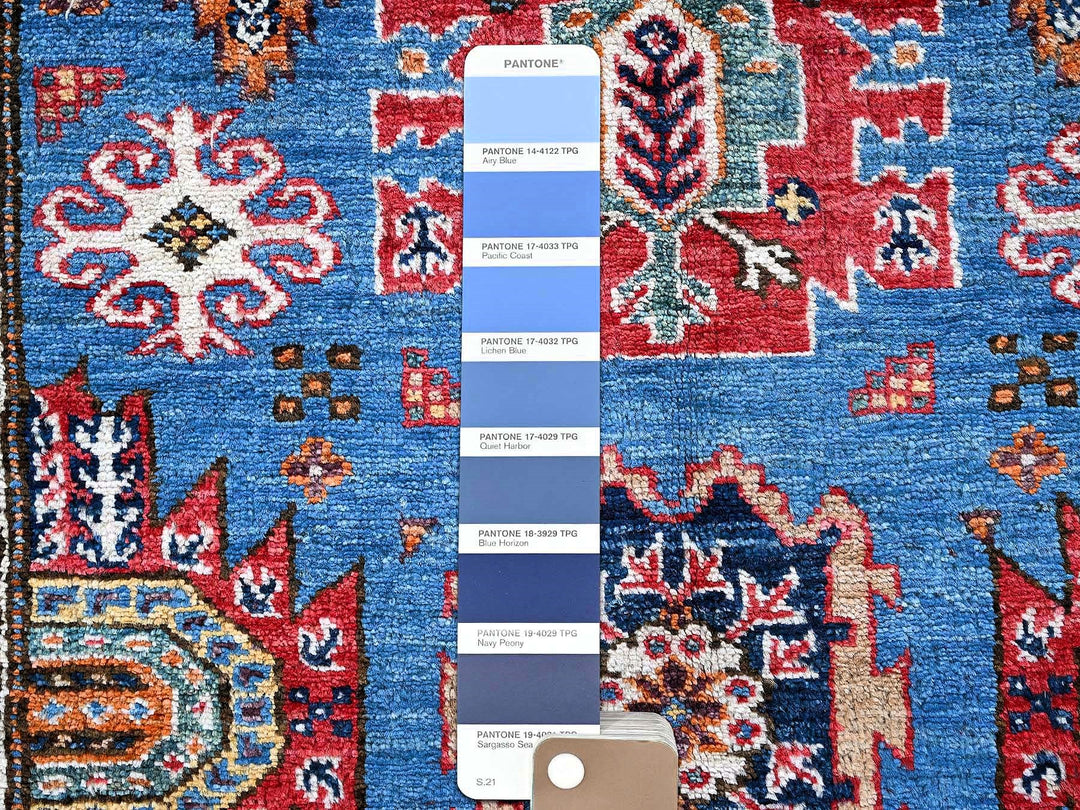 2'10" x 4'6" New Hand Knotted Blue Wool Rectangle Oriental Rug - MOA102628