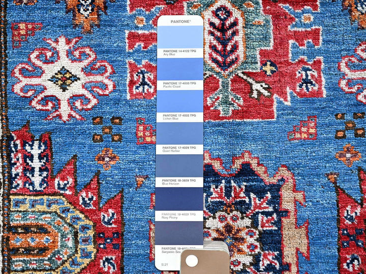 2'10" x 4'6" New Hand Knotted Blue Wool Rectangle Oriental Rug - MOA102628