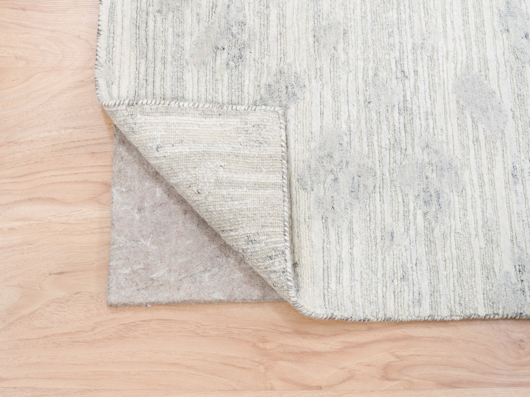 4'0" x 12'0" New Hand Knotted Grey Wool Runner Oriental Rug - MOA10262906
