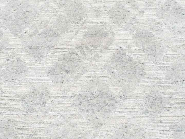 4'0" x 12'0" New Hand Knotted Grey Wool Runner Oriental Rug - MOA10262906