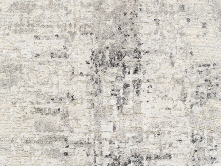 2'6" x 8'1" New Hand Knotted Grey Wool Runner Oriental Rug - MOA10262913