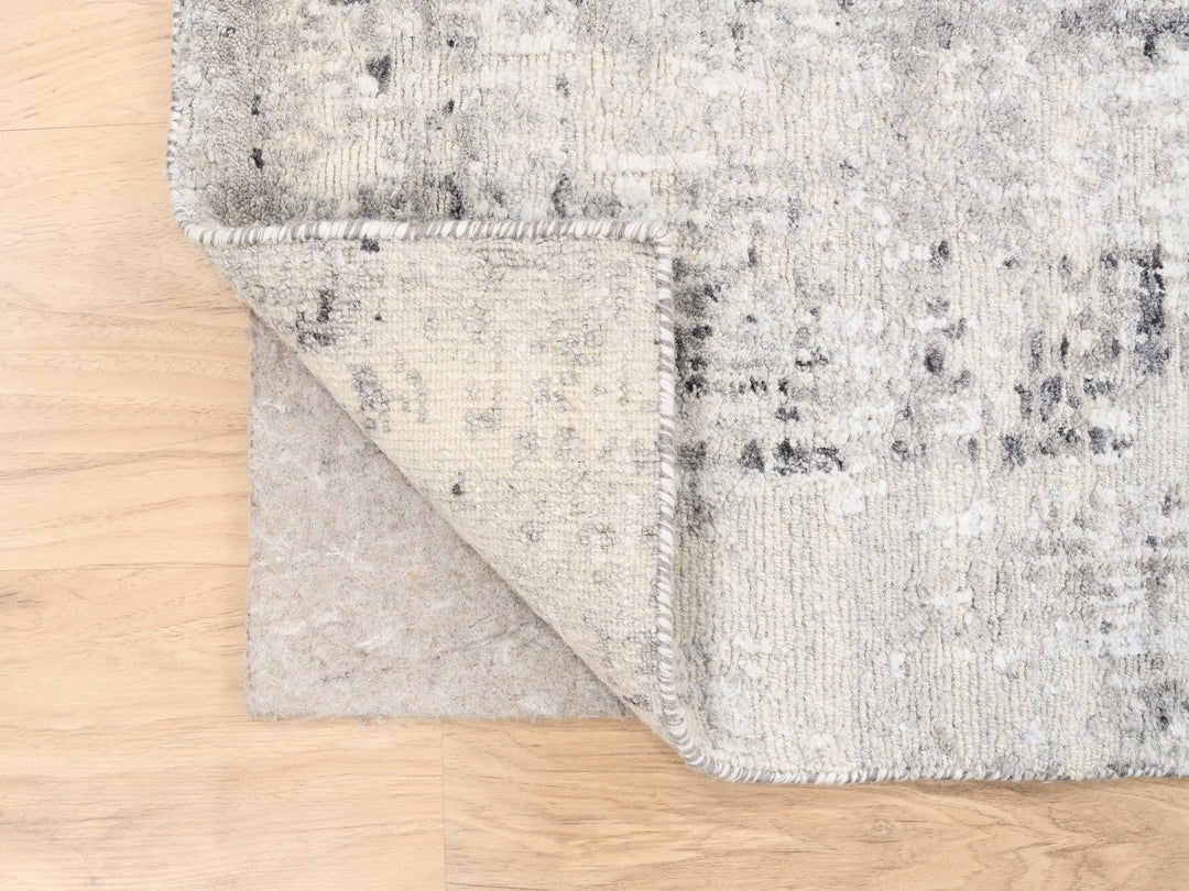 2'5" x 8'0" New Hand Knotted Grey Wool Runner Oriental Rug - MOA10262915