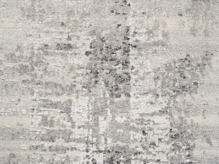 2'5" x 10'0" New Hand Knotted Grey Wool Runner Oriental Rug - MOA10262921