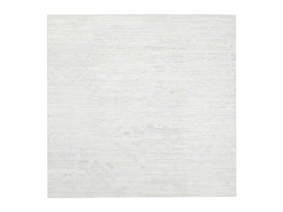 9'10" x 10'0" New Hand Knotted Ivory Wool Square Oriental Rug - MOA10262924