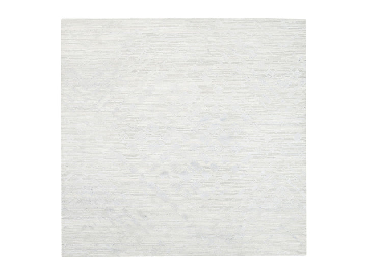 9'10" x 10'0" New Hand Knotted Ivory Wool Square Oriental Rug - MOA10262924