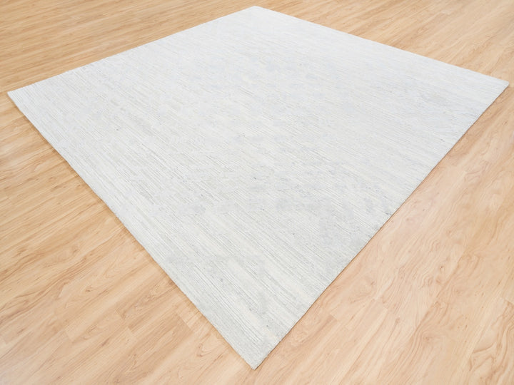 9'10" x 10'0" New Hand Knotted Grey Wool Square Oriental Rug - MOA10262924