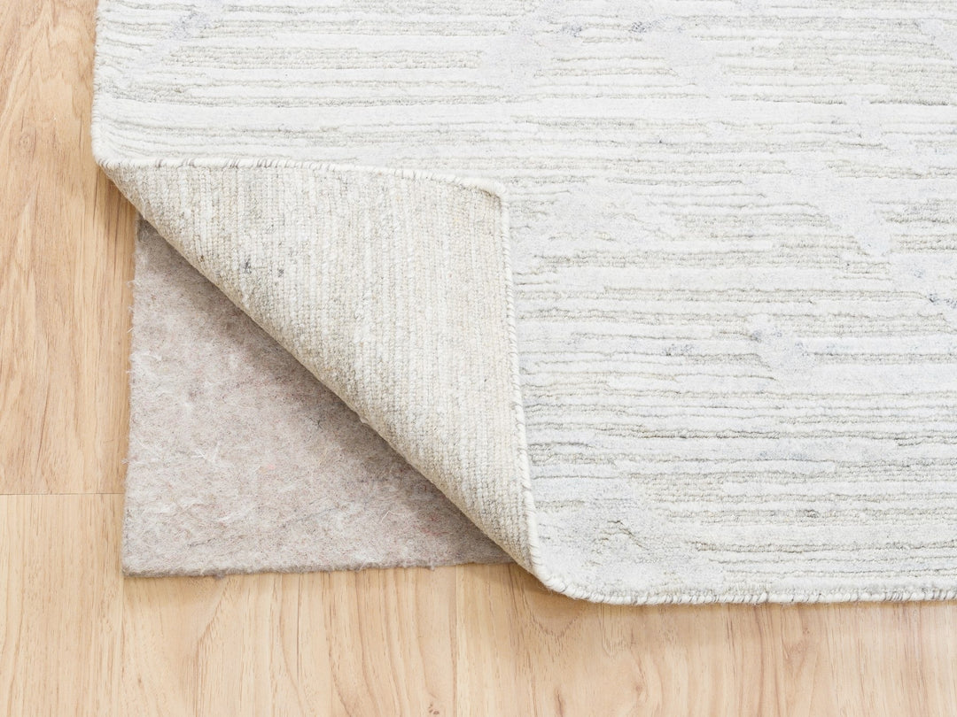 9'10" x 10'0" New Hand Knotted Grey Wool Square Oriental Rug - MOA10262924