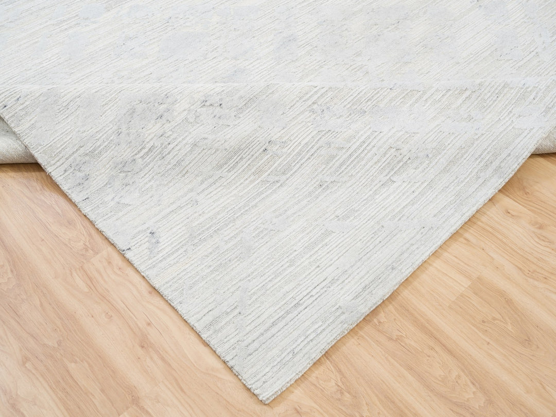 9'10" x 10'0" New Hand Knotted Grey Wool Square Oriental Rug - MOA10262924