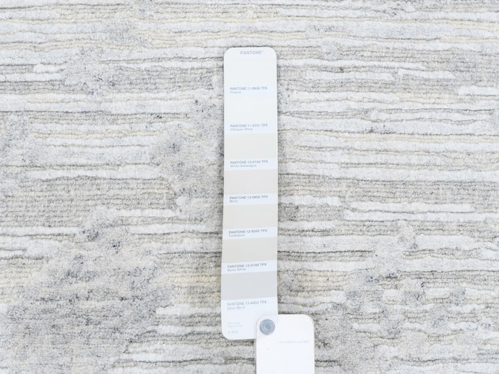 11'10" x 11'10" New Hand Knotted Grey Wool Round Oriental Rug - MOA10262932