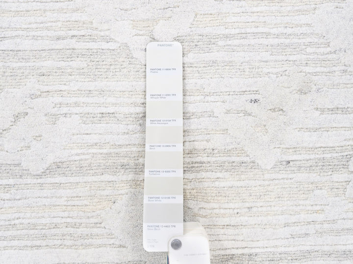 2'6" x 12'0" New Hand Knotted Grey Wool Runner Oriental Rug - MOA10262938