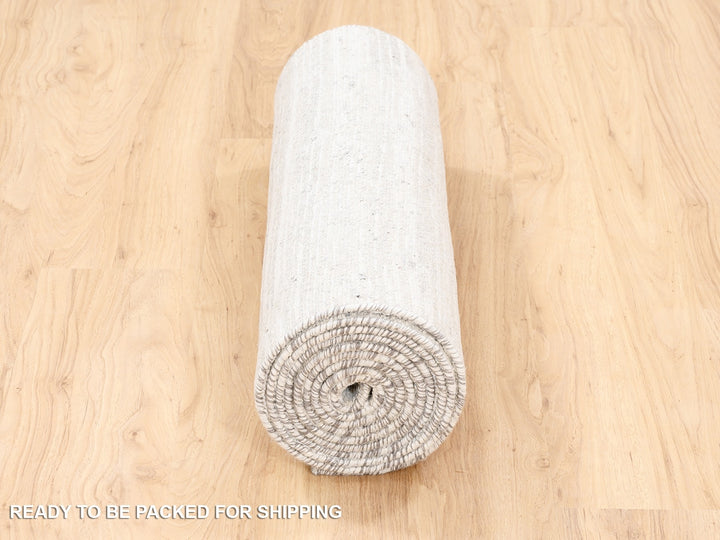 2'6" x 12'0" New Hand Knotted Ivory Wool Runner Oriental Rug - MOA10262938