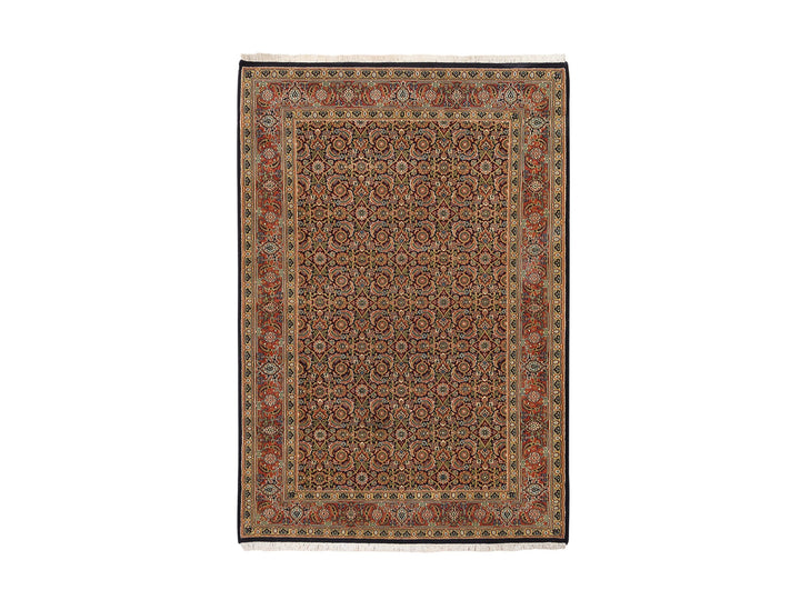 4'2" x 6'3" New Hand Knotted Black Wool Rectangle Oriental Rug - MOA10262978