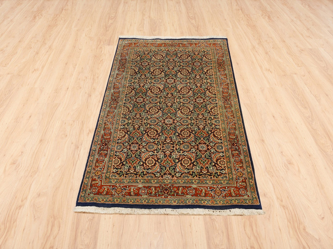 3'1" x 5'2" New Hand Knotted Black Wool Rectangle Oriental Rug - MOA10262979