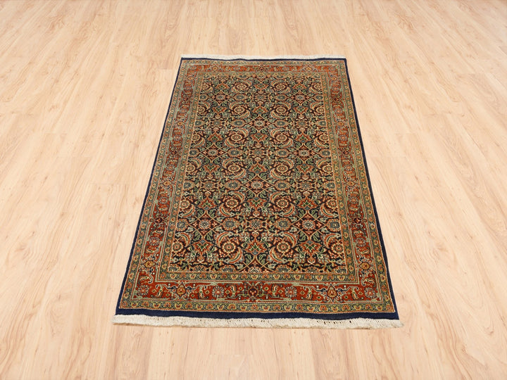 3'1" x 5'2" New Hand Knotted Black Wool Rectangle Oriental Rug - MOA10262979