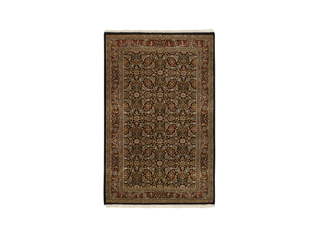 3'2" x 5'0" New Hand Knotted Black Wool Rectangle Oriental Rug - MOA10262980