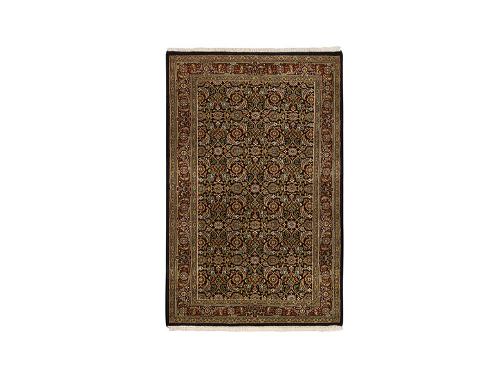 3'2" x 5'0" New Hand Knotted Black Wool Rectangle Oriental Rug - MOA10262980