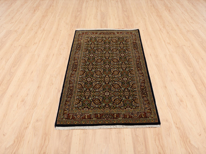 3'2" x 5'0" New Hand Knotted Black Wool Rectangle Oriental Rug - MOA10262980