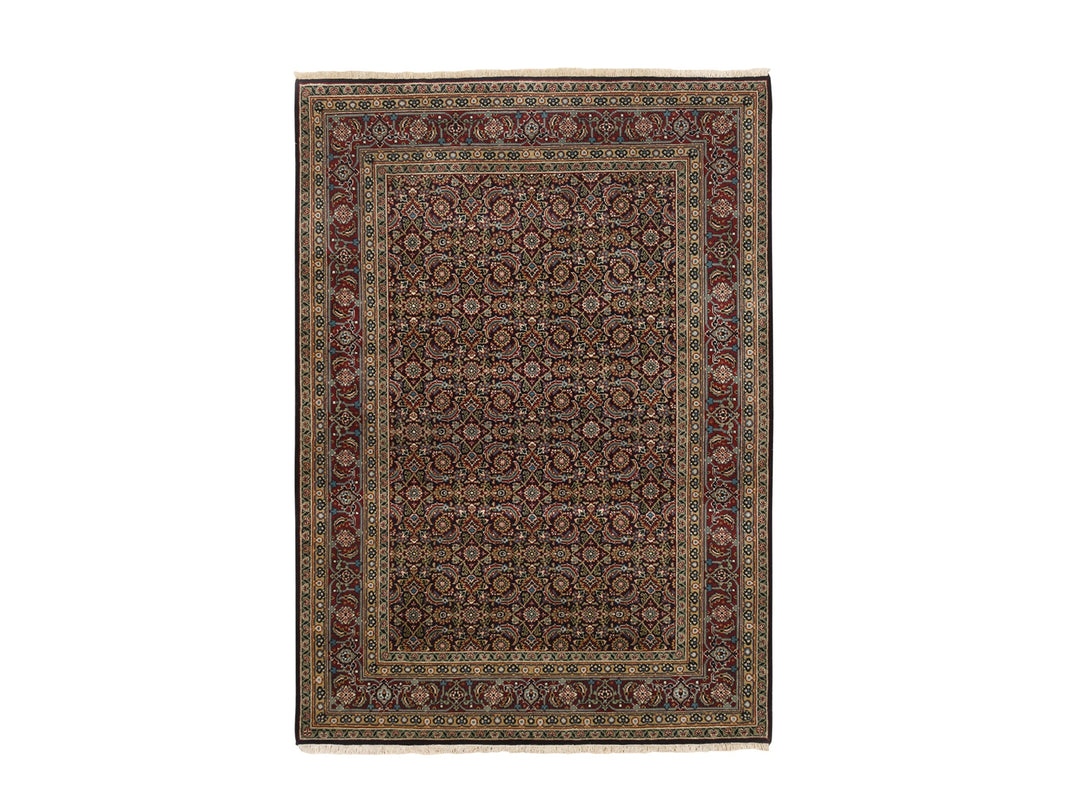 5'2" x 7'4" New Hand Knotted Black Wool Rectangle Oriental Rug - MOA10262995