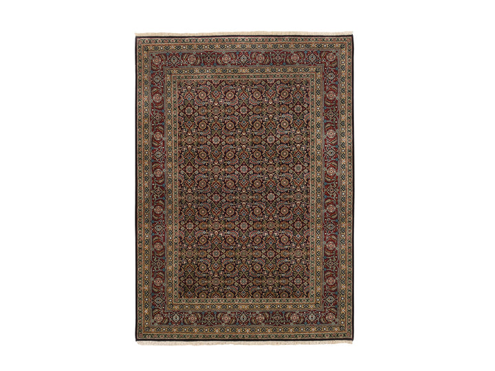 5'2" x 7'4" New Hand Knotted Black Wool Rectangle Oriental Rug - MOA10262995