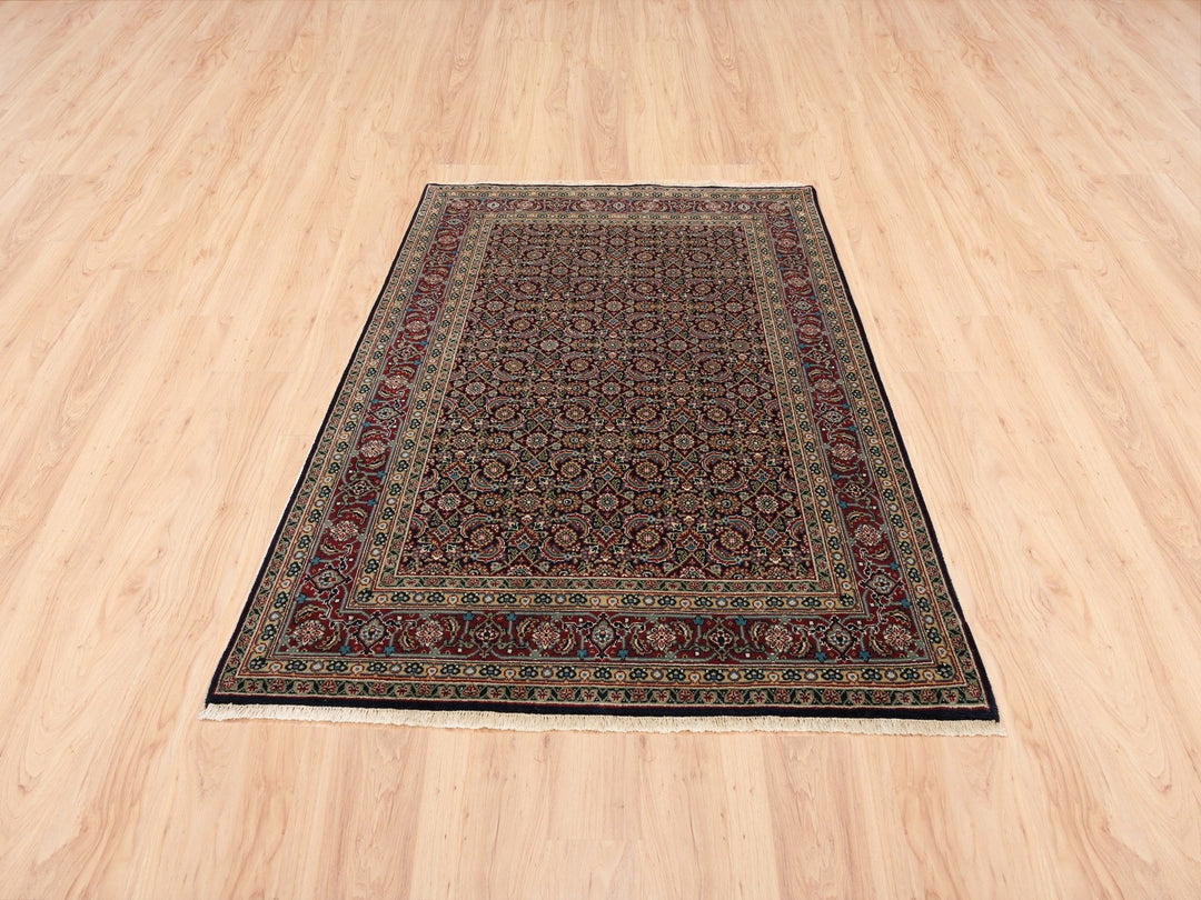 5'2" x 7'4" New Hand Knotted Black Wool Rectangle Oriental Rug - MOA10262995