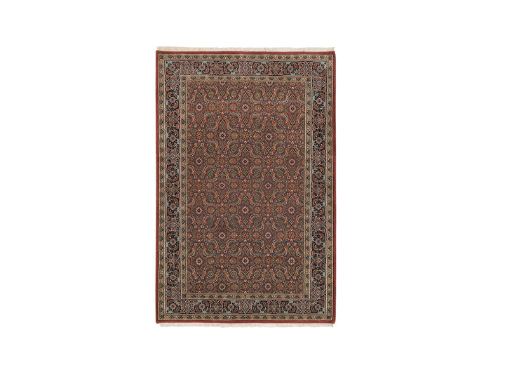4'0" x 6'3" New Hand Knotted Red Wool Rectangle Oriental Rug - MOA10262997