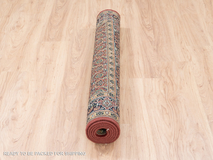 4'1" x 6'1" New Hand Knotted Red Wool Rectangle Oriental Rug - MOA10262998