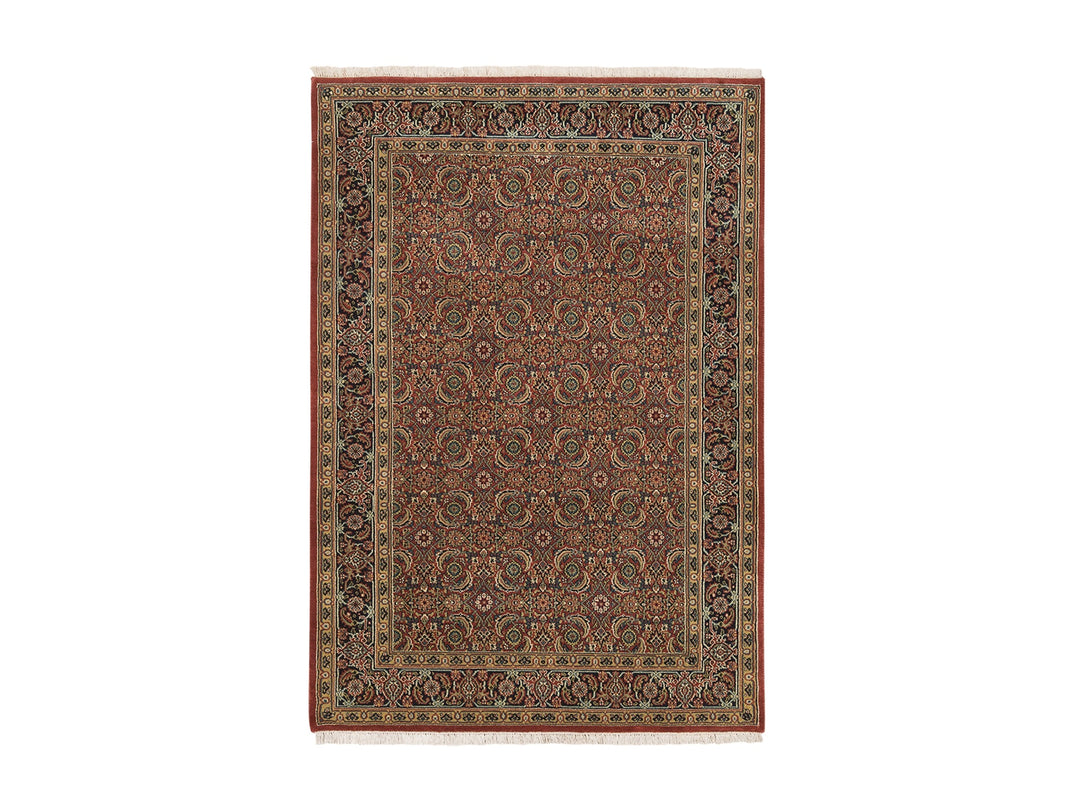 4'1" x 6'2" New Hand Knotted Red Wool Rectangle Oriental Rug - MOA10262999