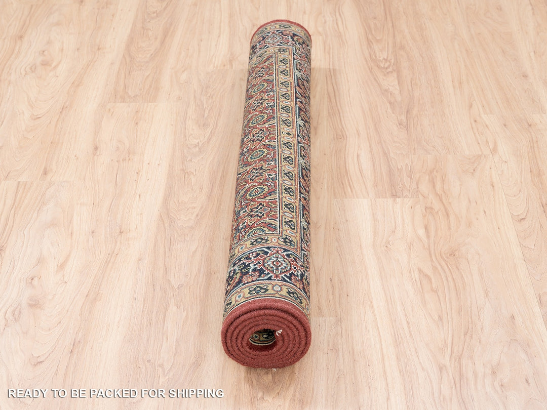 4'1" x 6'2" New Hand Knotted Red Wool Rectangle Oriental Rug - MOA10262999
